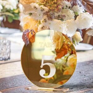 Gold Mirror Table Numbers